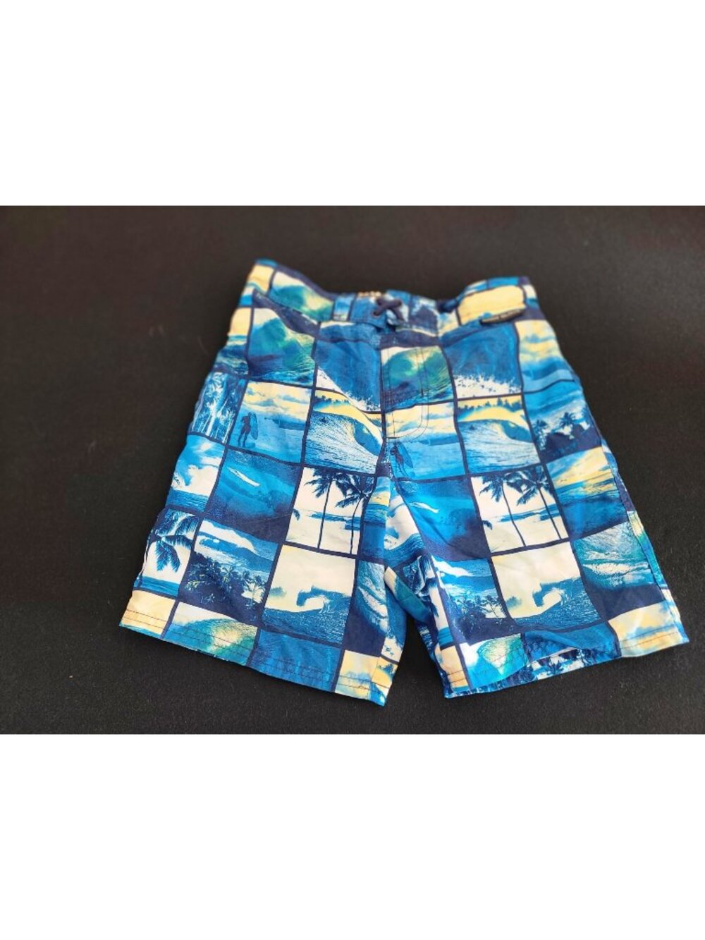 Body Glove Boys Blue Tropical Print Board Shorts Size 10 With Elastic Waist & Dr